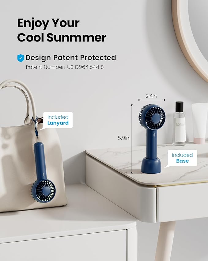 Gaiatop Mini Portable Fan, Cute Design, Powerful Wind, Handheld and Desktop - Image 2
