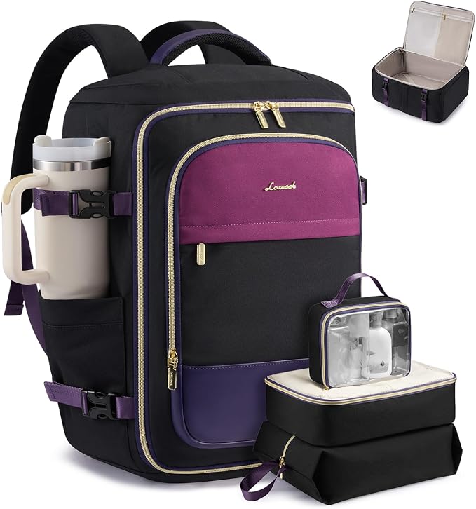 LOVEVOOK 40L Travel Backpack Carry on Flight Approved, Personal Item Bag by LOVEVOOK