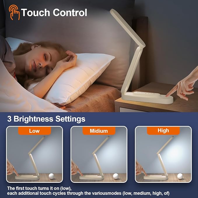 Giryuhd LED Desk Lamp for Office Home & Battery Operated Lamp Rechargeable Lamp - Image 2