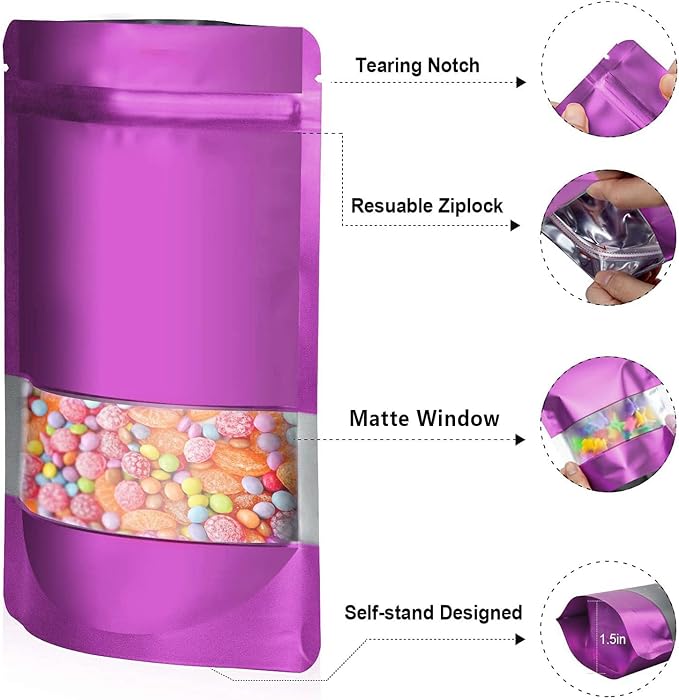 6.3"x9.5" 120pcs Mylar Bags for Food Storage, Smell Proof Bag - Image 3