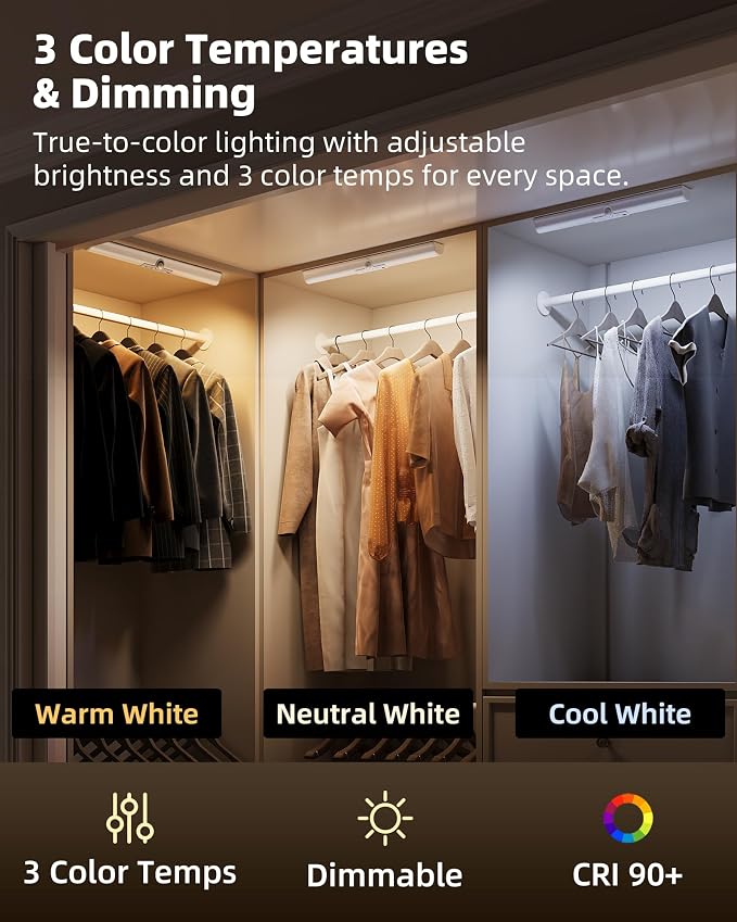 EZVALO 17-Inch LED Motion Sensor Closet Lights, 3600mAh Rechargeable Battery - Image 5