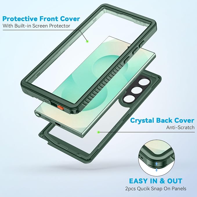 Lanhiem for Samsung Galaxy S25 Ultra Case, IP68 Waterproof Dustproof, Built-in - Image 4