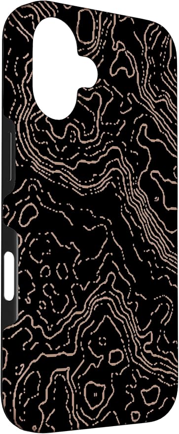 Topography Black & Brown Abstract Pattern Topographic Map Case - Image 3
