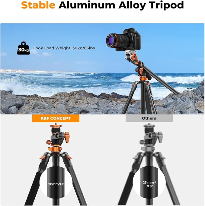 K&F CONCEPT 90''/230cm Overhead Camera Tripod, Horizontal Shooting Video Tripods - Image 4