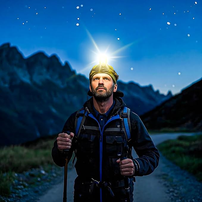 Bright Headlamp Adjustable Focus Motion Sensor Warning Light, 8 Modes 80 Hours - Image 7