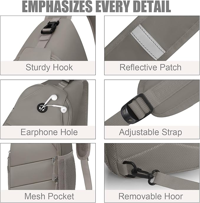 Pritent Crossbody Bags for Women Men Trendy Sling Bag Backpack Casual Chest Bag - Image 5