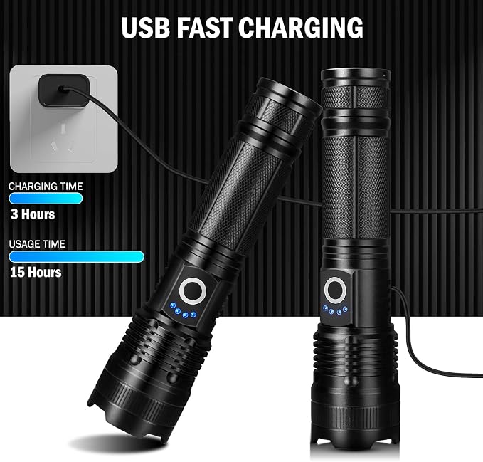 Lylting Rechargeable Flashlights High Lumens, 4 Pack 99, 000 Lumens Led - Image 3