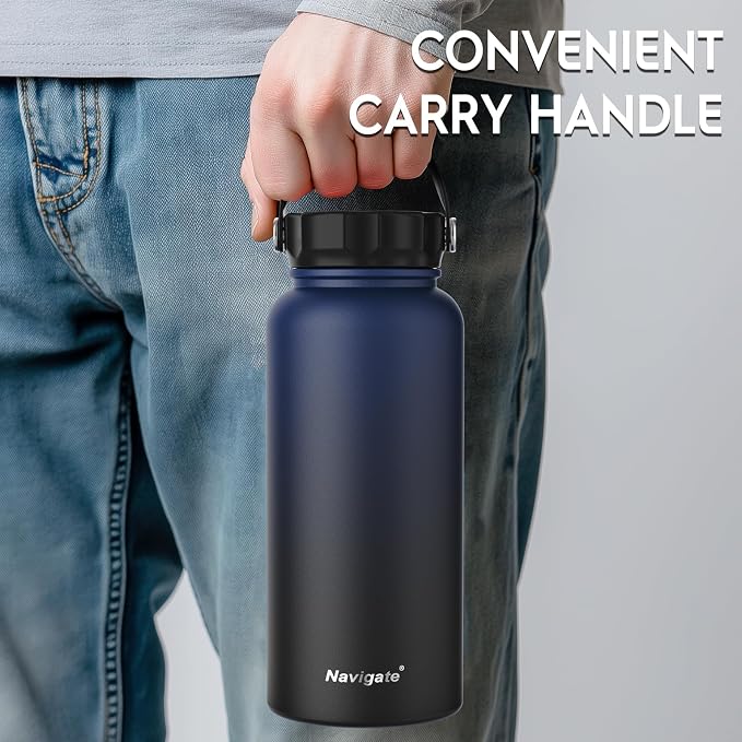 Navigate 32 oz Stainless Steel Insulated Water Bottle, Double Walled Leak Proof - Image 6