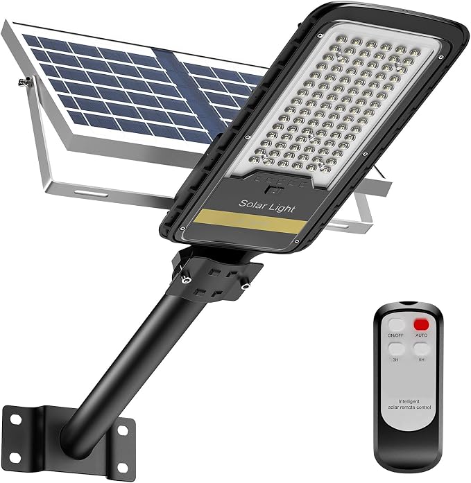 Engrepo Solar Street Lights Outdoor, 15000lm IP67 Waterproof Flood Light by Engrepo