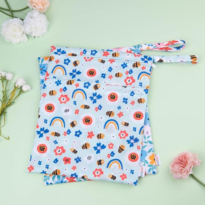ALVABABY 2pcs Cloth Diaper Wet Dry Bags Waterproof Reusable - Image 8