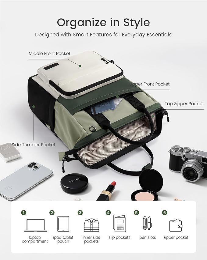 LOVEVOOK Laptop Backpack for Women, 15.6 Inch Travel Backpack for Work College - Image 3