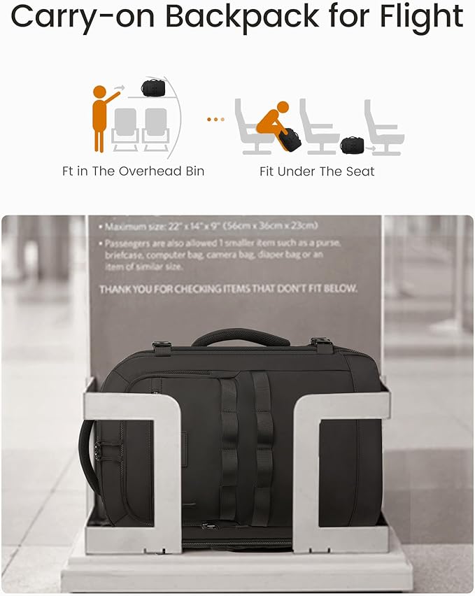 LOVEVOOK 50L Travel Backpack for Women & Men, TSA Approved Carry On Backpack - Image 3