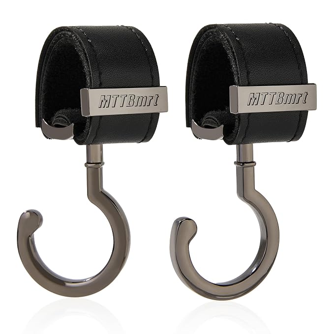 2 Pack Stroller Hooks, Strong Synthetic Leather Hook-and-Loop by MTTBmrt