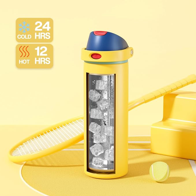 POWCAN 24 oz Stainless Steel Water Bottle: 2-in-1 Push-Button Spout & - Image 3