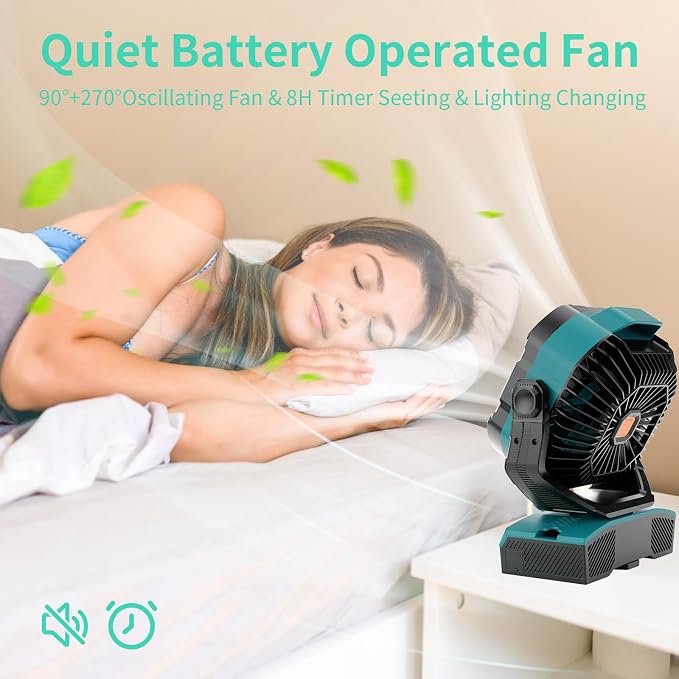 WESTTREE Camping Fan Portable 20000mAh Oscillating Battery Powered Fan - Image 6