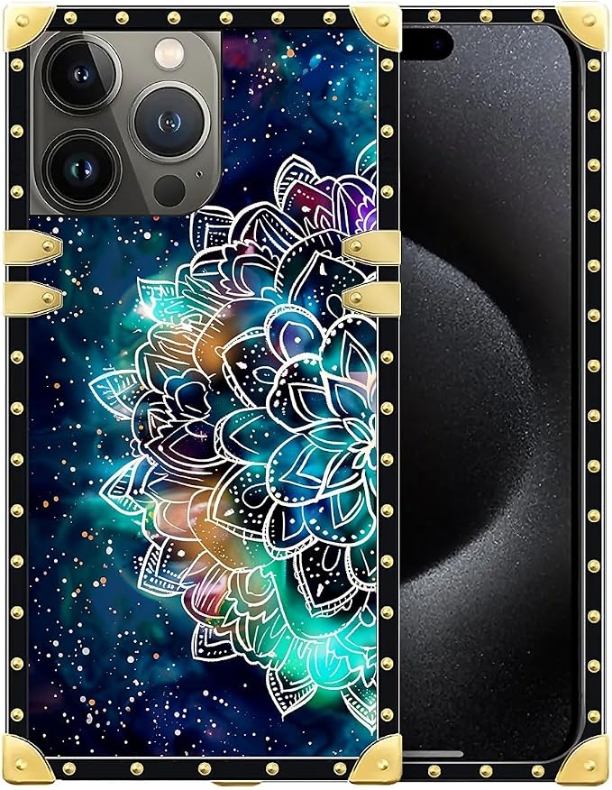 Compatible with iPhone 16 Pro Case, Starry Sky Colourful Mandala Luxury Golden by Unknown