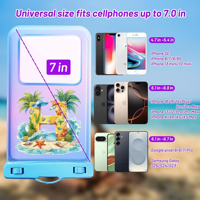 Personalized Initial Waterproof Phone Pouch Case - Image 2