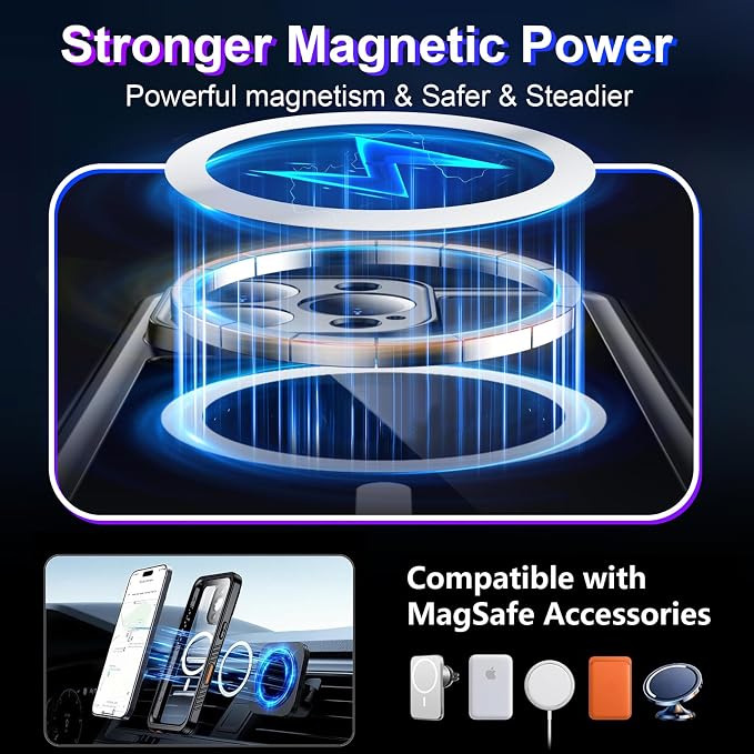 Temdan Compatible with iPhone 16 Pro Case Waterproof, Compatible with MagSafe - Image 2