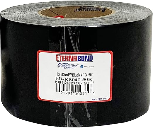 EternaBond RoofSeal Black 4" x50' MicroSealant UV Stable RV Roof Seal Repair by ETERNABOND