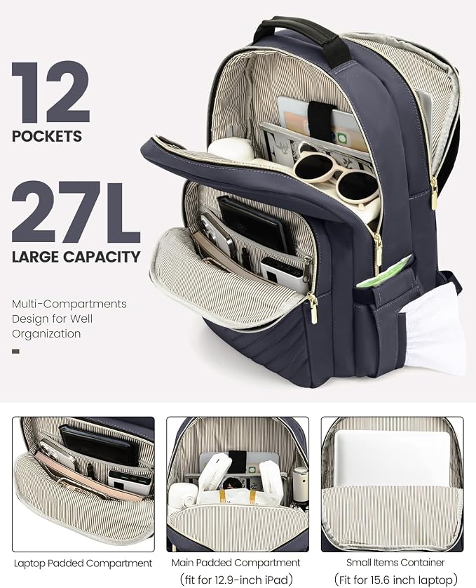 LOVEVOOK Laptop Backpack Purse for Women, Work Travel Computer Bags, College - Image 2