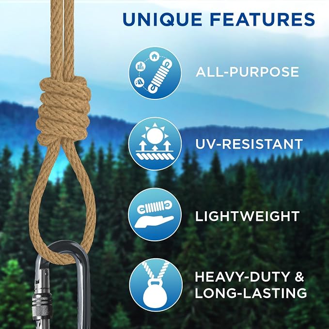 TECEUM Cotton Rope 3/16” – 50 FT – Strong All-Purpose Braided Rope – Natural - Image 4