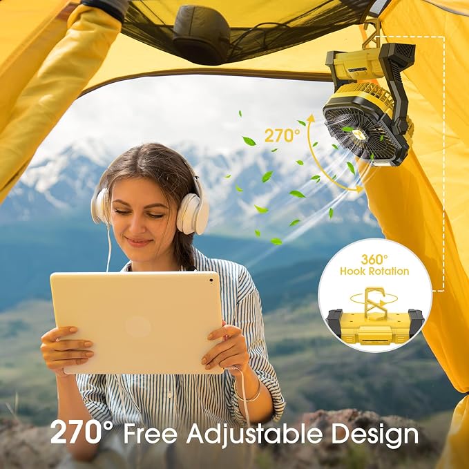 ONLYNEW Portable Fan Rechargeable, 20000mAh Cordless Battery Powered Fan - Image 6