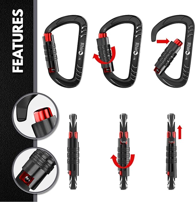 Rhino Produxs 12kN Heavy Duty Carabiner Clips, - Image 4