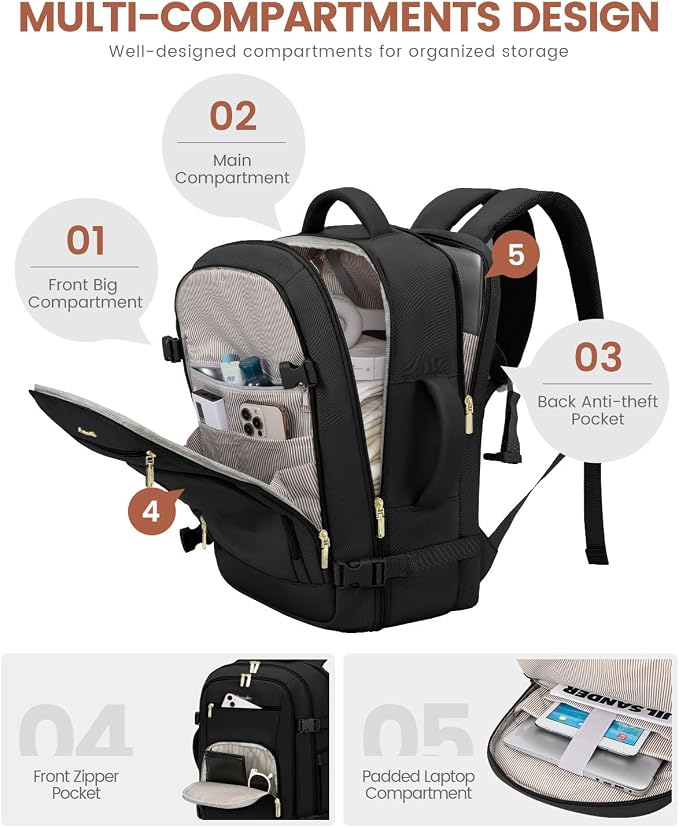 LOVEVOOK Carry On Travel Backpack - Image 4