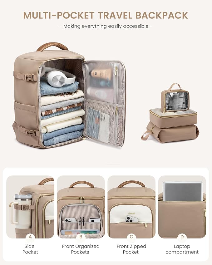 LOVEVOOK 40L Travel Backpack for Women, TSA Approved Carry On Backpack - Image 4
