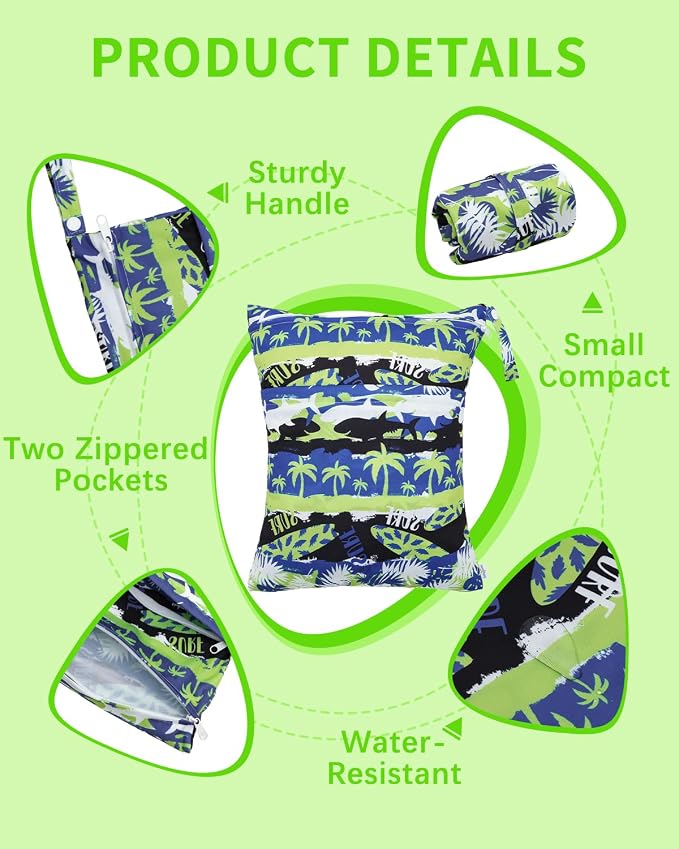 babygoal Hawaii Wet Dry Bags 3 Pack, Waterproof Travel Bags - Image 2