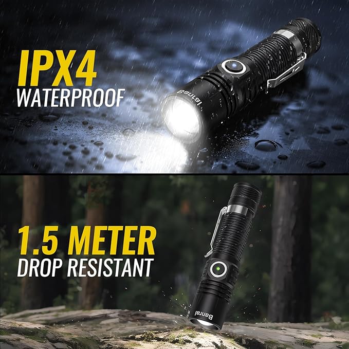 Banral Rechargeable Tactical Flashlights, High Lumens Small Mini USB-C LED - Image 6