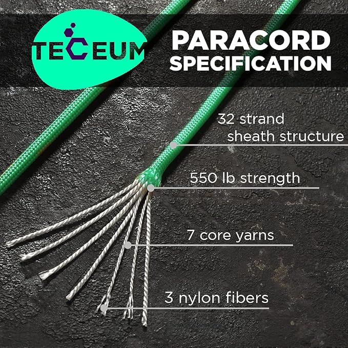 TECEUM Reflective Paracord Rope 1000 – 1000ft/200ft/100ft/50ft – 40+ Colors – - Image 2