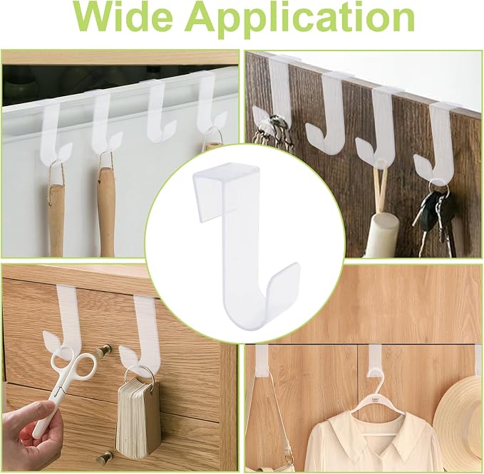 10PCS Over Cabinet Door Hooks Plastic Over The Door Single Hooks Space-Saving - Image 6
