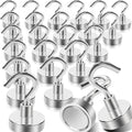 20Pack Magnetic Hooks, 35lb+ Strong Magnetic Hooks Heavy Duty Rare Earth by MINCIMagnetsManufacturer