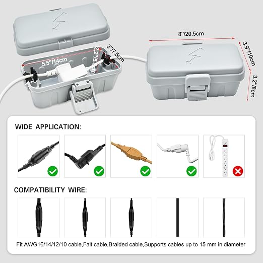 Hrensaw Small Weatherproof Electrical Connection Box, Outdoor Electrical Box - Image 2