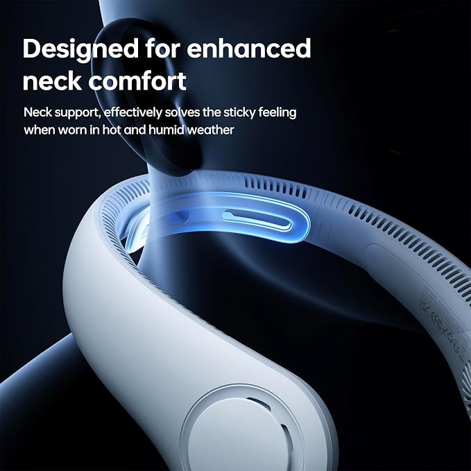 JISULIFE Portable Neck Fan Upgraded, Neckbrace Personal Hands Free, 5 Speed - Image 2