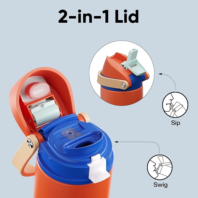 Insulated Water Bottle with Straw - Image 3