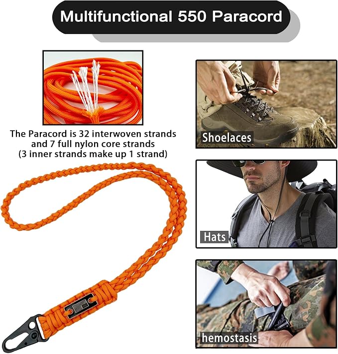 DDOUT Heavy Duty Paracord Lanyard 550 Paracord Braided Keychain - Image 3
