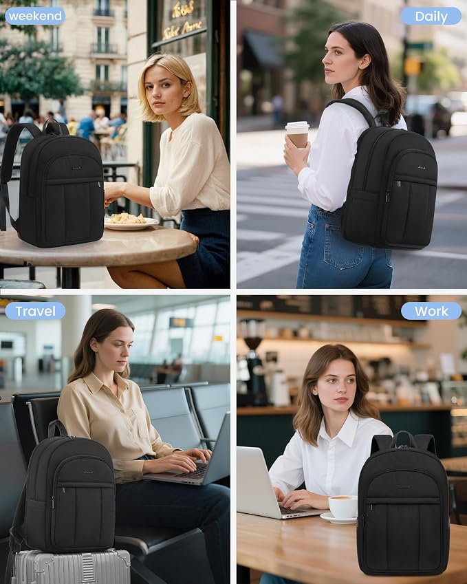 LOVEVOOK Laptop Backpack for Women, Puffer Travel Bag Fits 17 Inch Laptop - Image 6