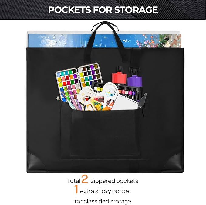 Nicpro Large Size Art Portfolio Case, Artist Portfolio Tote Bag - Image 7