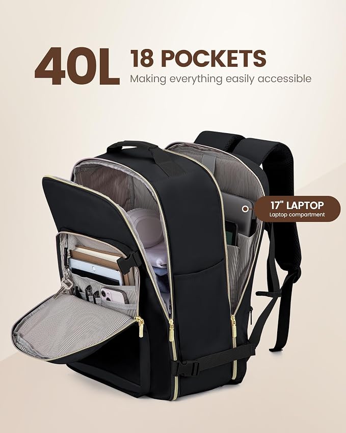 LOVEVOOK Travel Backpack for Women & Men 40L, Airline Approved Carry On - Image 3