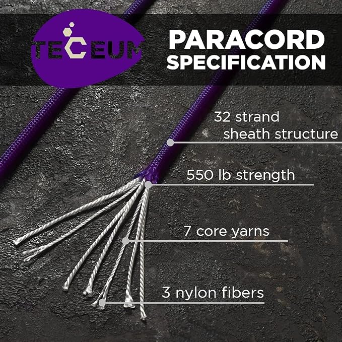 TECEUM Reflective Paracord Rope 1000 – 1000ft/200ft/100ft/50ft – 40+ Colors – - Image 2
