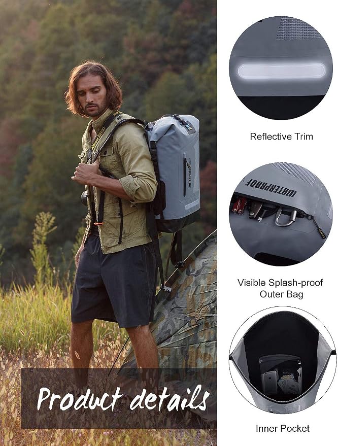 IDRYBAG Waterproof Backpack for Men 20L/30L/40L, Floating Dry Bag Kayak - Image 3