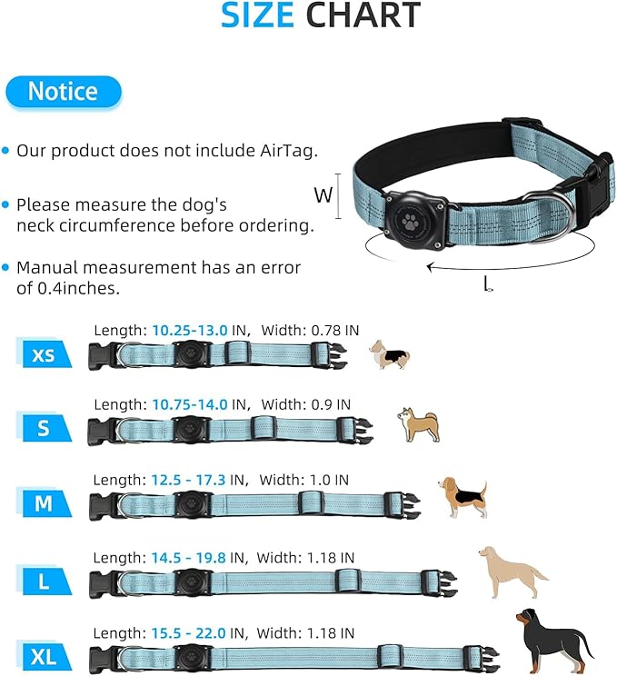 Upgraded AirTag Dog Collar, IP68 Waterproof Air Tag Dog Collar Holder, - Image 5