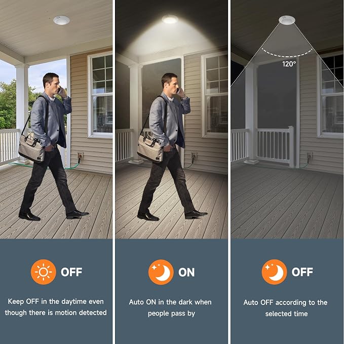 ECOELER 6Inch LED Motion Sensor Ceiling Light, 16W 1000Lm, 3CCT Selectable - Image 5