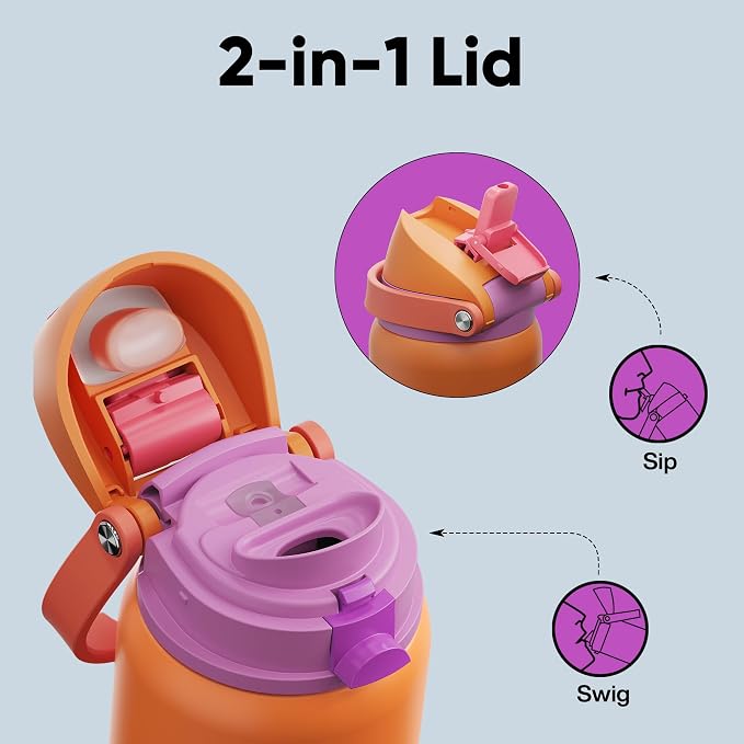 Insulated Water Bottle with Straw - Image 3