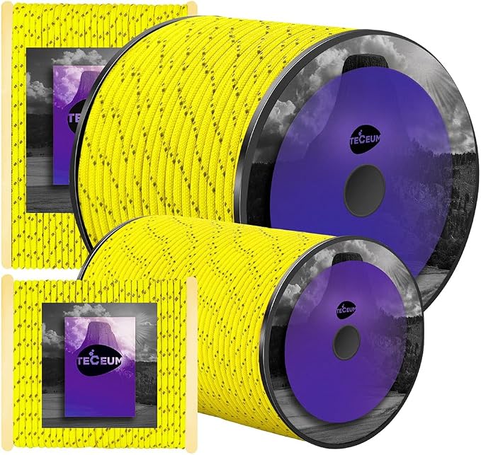 TECEUM Reflective Paracord Rope 1000 – 1000ft/200ft/100ft/50ft – 40+ Colors – by TECEUM