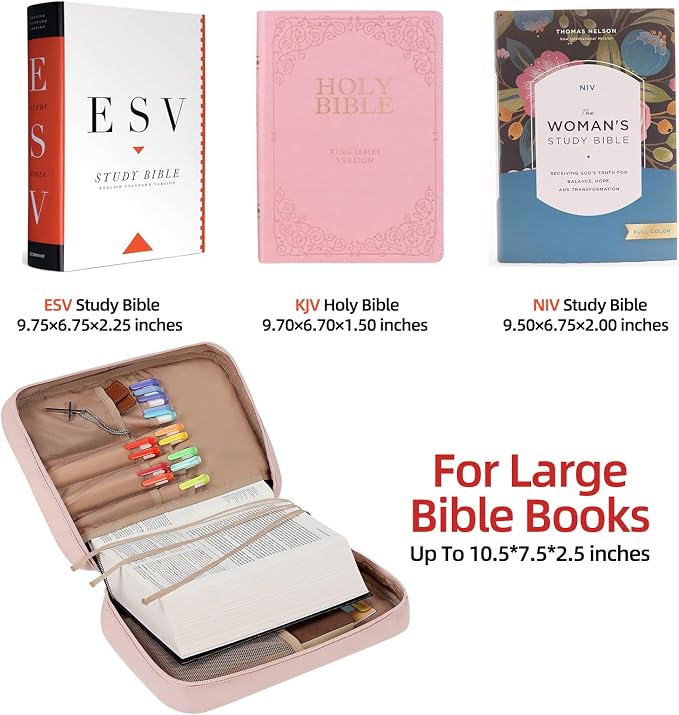 FINDCOZY Bible Cover Case for Women, Large Carrying Church Bag for Biblical - Image 2