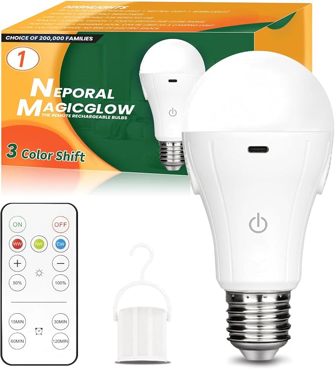 Neporal MagicGlow Rechargeable Light Bulbs by Neporal