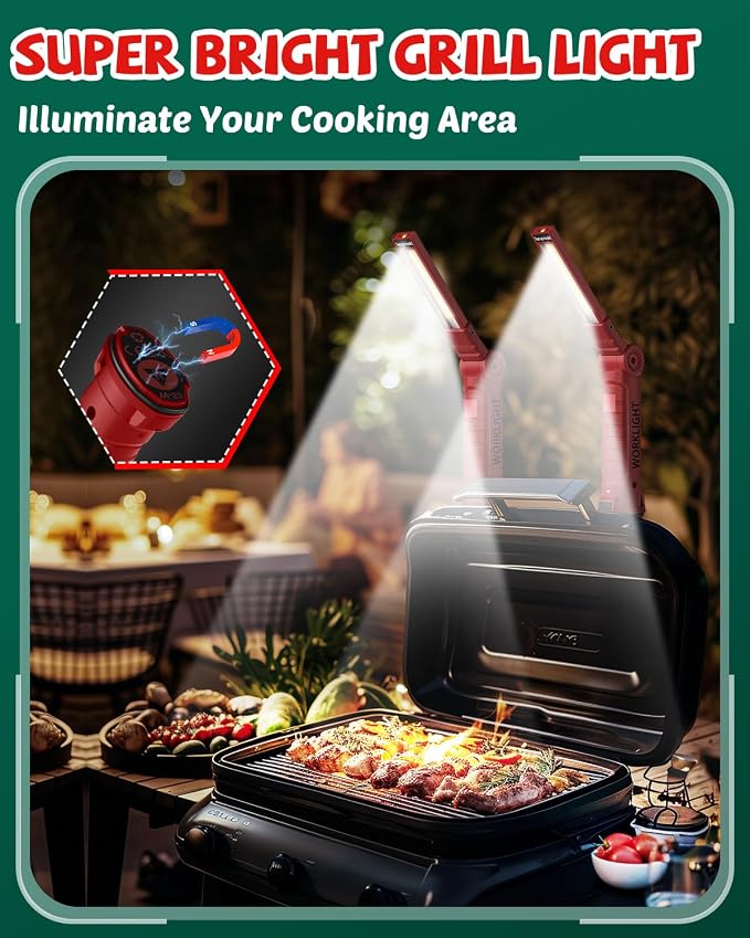Coquimbo Tools Gifts for Men Dad Husband, Rechargeable LED Work Light Grill - Image 4